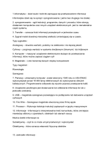Definicje z informatyki - podstawowe pojęcia