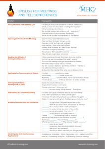 English for Meetings & Teleconferences Phrases