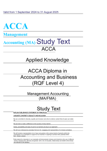 ACCA MA Study Text 2024-2025 Kaplan Management Accounting
