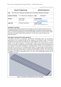Method Statement: Tubercled Leading-Edge Aerodynamics Experiment