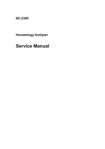 BC-2300 Hematology Analyzer Service Manual