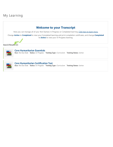 My Learning Transcript: Core Humanitarian Courses