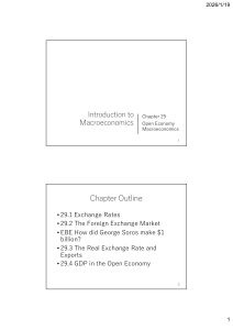 Introduction to Macroeconomics: Open Economy