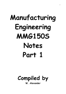 Manufacturing Engineering Safety Notes