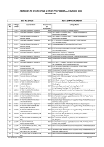 Engineering Admission Options 2023 - Omkar Kumbar
