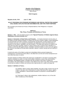 RA 7610 - Child Abuse Law