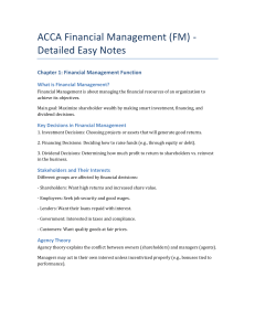 ACCA FM Financial Management Easy Notes