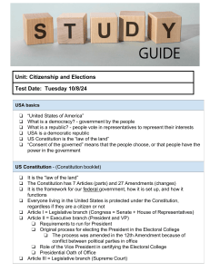 Study Guide: US Citizenship and Elections