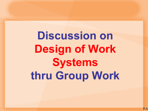 Design of Work Systems Group Work Assignment