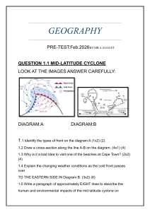 Geography Pre-Test: Cyclones, Weather Maps, Berg Winds