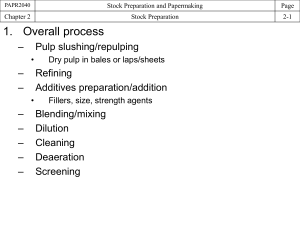 Stock Preparation and Papermaking