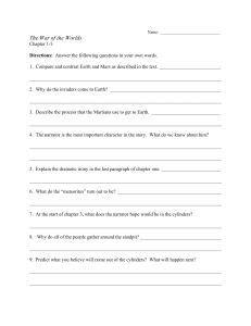 The War of the Worlds Chapters 1-3 Study Guide