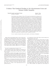Gendered Wording in Job Ads Sustains Inequality
