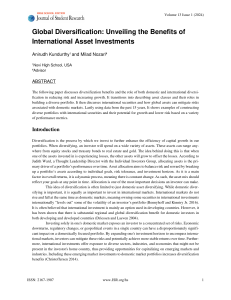 Global Diversification: Benefits of International Asset Investments