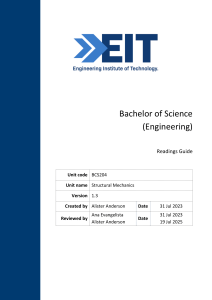 BCS204 Structural Mechanics Readings Guide