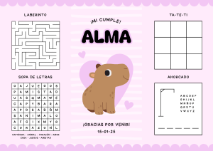 Actividades de cumplea&ntilde;os para Alma: Laberinto, sopa de letras y m&aacute;s