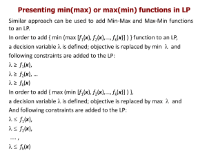 Linear Programming: Min-Max and Max-Min Functions