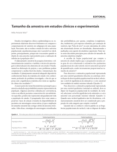 C&aacute;lculo do Tamanho da Amostra em Estudos Cl&iacute;nicos e Experimentais