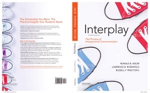Interplay: The Process of Interpersonal Communication 15th Ed.