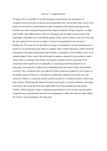 Competitiveness Review: Krugman's Productivity vs. Global Economy