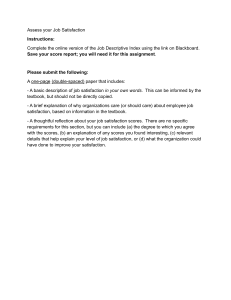 Job Satisfaction Assessment Assignment Instructions
