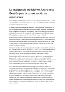 IA y Gesti&oacute;n de Ascensores: El Futuro del Mantenimiento