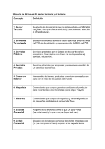 Glosario: Sector Terciario y Turismo