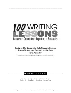 100 Writing Lessons: Narrative, Descriptive, Expository, Persuasive
