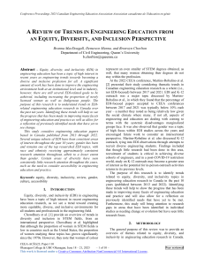 Engineering Education Trends: Equity, Diversity, Inclusion Review