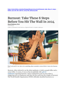 8 Steps to Prevent Burnout in 2024