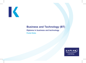 Business and Technology BT Diploma Pocket Notes Kaplan