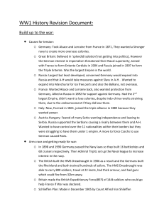 WW1 History Revision: Causes & Buildup to War