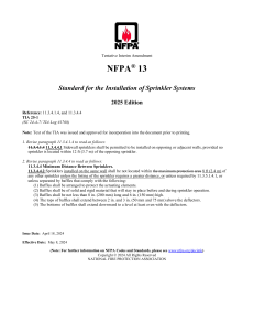 NFPA 13 Sprinkler System Amendment 2025