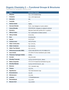 Organic Chemistry 2 Functional Groups Structures