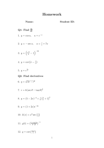 Tarea de C&aacute;lculo: Problemas de Derivadas