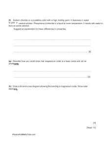 Chemistry Exam Questions: Bonding and Properties