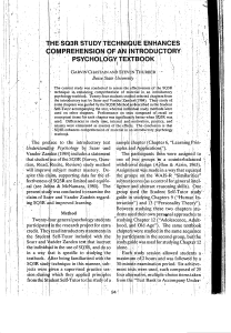 SQ3R Study Technique Enhances Psychology Textbook Comprehension