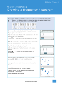 TI-Nspire CX: Drawing Frequency Histograms (GDC Skills)