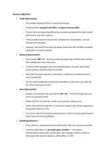 Business Objectives: Profit, Revenue, Sales Maximisation