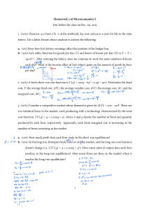 Microeconomics I Homework 2 Problems