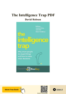 The Intelligence Trap: Why Smart People Make Dumb Mistakes