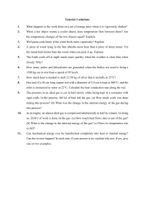 Physics Tutorial 3 Solutions: Work, Heat, Thermodynamics