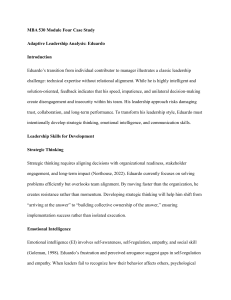 MBA Leadership Case Study: Adaptive Leadership Analysis of Eduardo