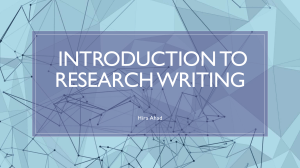 Introduction to Research Writing Guide