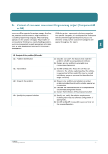 A Level Computer Science Programming Project Assessment Criteria