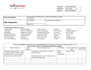 ServcoCanada Site Inspection Report - Safety Hazards & Actions