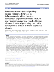 Postmortem Transcriptional Profiling in Schizophrenia: Inflammation Findings