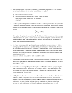Physics Problem Set: Mechanics & Dynamics