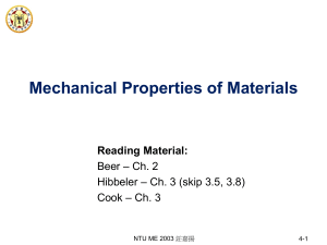 Mechanical Properties of Materials: Lecture Notes