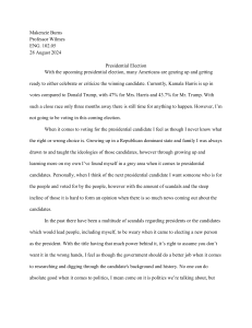 Student Essay on Presidential Election